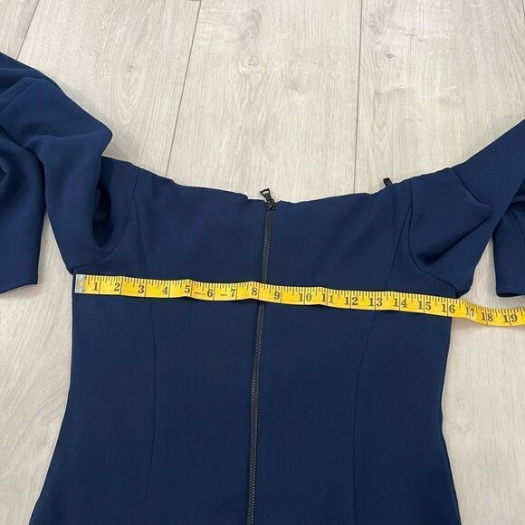 Bardot Solange Dress Navy blue Off Shoulder Bell Sleeve size Small / US 6 - Picture 4 of 7